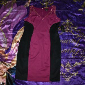 Thalia Sodi Metal Silver Gold Black Metal Studs Bling Womens Dress Size Medium M